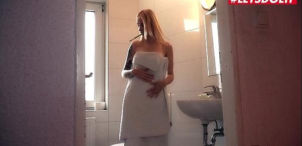  LETSDOEIT - Russian Teen Blondie Arteya Bangs With Her Sleepy BBC Roommate After Shower
